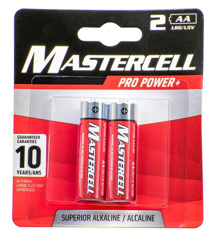 AA MASTERCELL PRO POWER+ ALK BATTERY 2PK