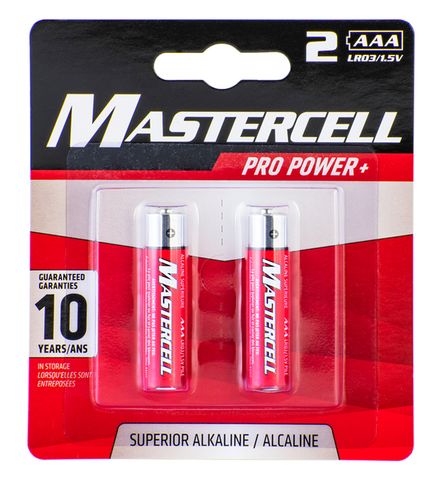 AAA MASTERCELL PRO POWER+ ALK BATTERY 2PK