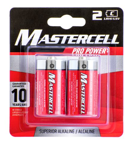 C MASTERCELL PRO POWER+ ALK BATTERY 2PK