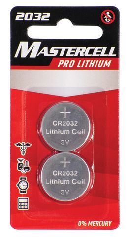 2032 MASTERCELL PRO LITIUM BATTERY 2PK