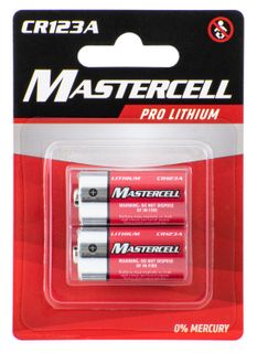 CR123A MASTERCELL PRO LITHIUM BATTERY 2PK