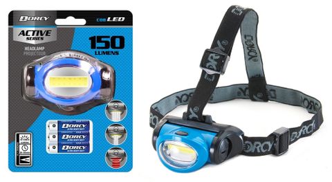 3-AAA 150 LUMEN C.O.B LED HEAD LAMP ASST. COLORS