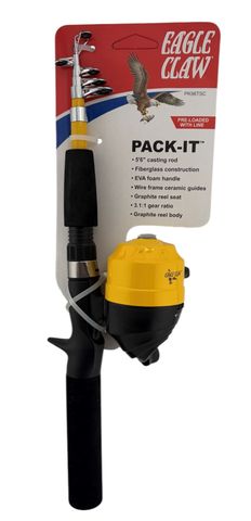 5' 6" FIBERGLASS PACK-IT SPINCAST COMBO