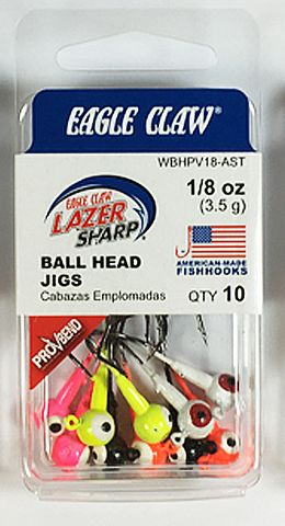 1/8 OZ PRO-V BALL HEAD JIGS ASST. 10PK