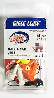 1/4 OZ PRO-V BALL HEAD JIGS ASST. 10PK