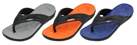 MEN'S  DUAL COLORED FLIP-FLOPS ASST. COLORS & SIZES 7/8-13