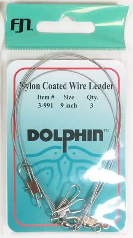 9" NYLON COATED WIRE LEADER 3PK