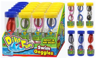 24 PC KIDS/ ADULTS SWIM GOGGLES DISPLAY AGES: 3+