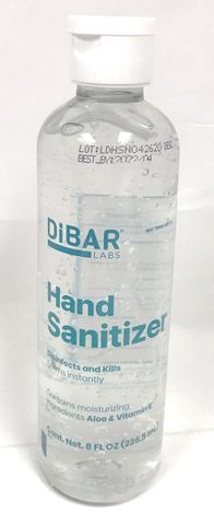 8 OZ DIBAR LABS HAND SANITIZER 70% ALCOHOL