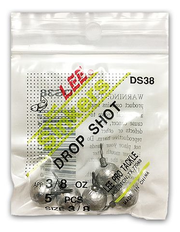 3/8 OZ LEE DROP SHOT WEIGHTS 5PK