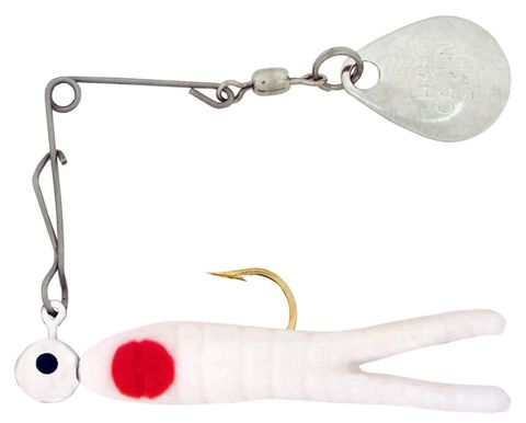 1/4 OZ CAJUN KING SPIN LURE WHITE/RED DOT