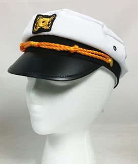 YOUTH WHITE TWILL YACHT HAT ADJUSTABLE