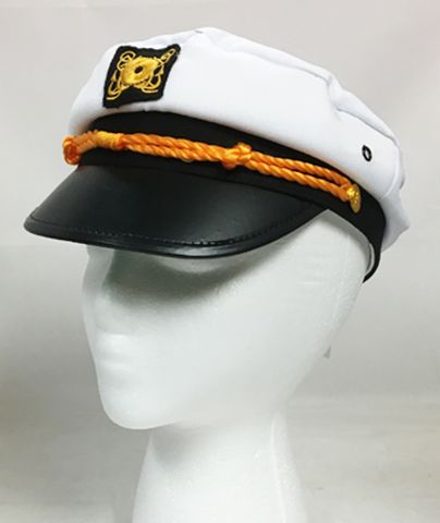 YOUTH WHITE TWILL YACHT HAT ADJUSTABLE