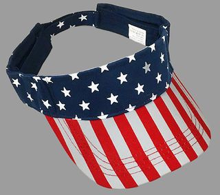 ADULT SIZE FLAG VISORS  RED, WHITE, & BLUE