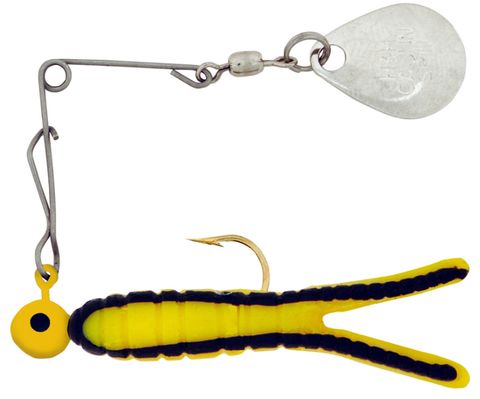 1/8 OZ CAJUN SUPER SPIN LURE YELLOW/BLACK STRIPE