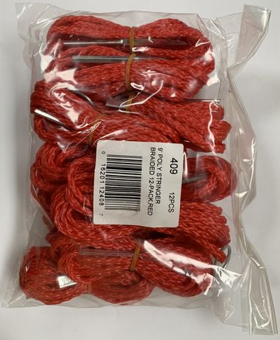 9' RED BRAIDED POLY STRINGER 12PK