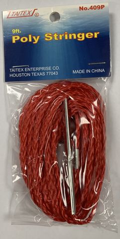 9' RED BRAIDED POLY STRINGER 1PK  12PK/BX