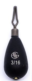 **WSL** 3/16 OZ GREEN SERIES DROP SHOT TUNGSTEN WEIGHT BLK 3PK