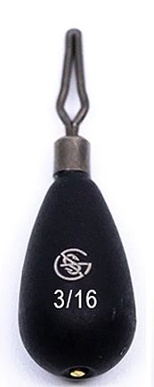**WSL** 3/16 OZ GREEN SERIES DROP SHOT TUNGSTEN WEIGHT BLK 3PK