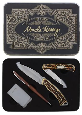 UNCLE HENRY 2 PC FIXED/FOLDER W/MONEY CLIP & PEN