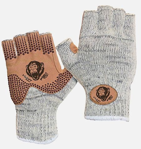 WOOLY LONG TAN HALF FINGER GLOVE S/M