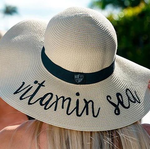 LUCKY 7 LADIES SUMMER FLOPPY HAT BLACK BAND "VITAMIN SEA" UPF50+