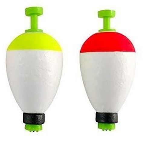 1.75" FISH'N FOAM WEIGHTED PEAR CLIP-ON FLOATS RED/WHT 2PK