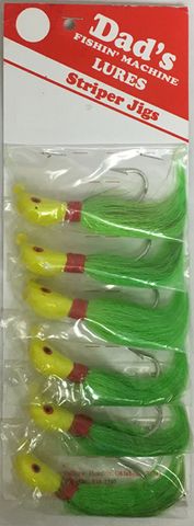 1 OZ STRIPER JIG CHARTREUSE 1PK   6PK/CD