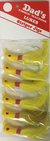 1 OZ STRIPER JIG YELLOW 1PK   6PK/CD