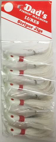 2 OZ STRIPER JIG WHITE 1PK   6PK/CD