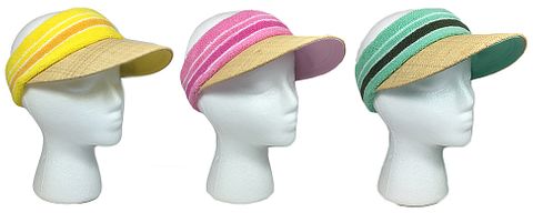 **WSL** STRAW VISOR W/TERRY CLOTH CROWN