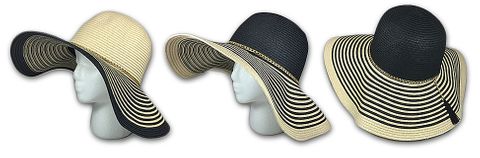 TOYO LADIES 2 TONE SWINGER HAT W/GOLD CHAIN BAND