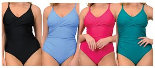 WOMEN'S 1PC TUMMY CONTROL SWIMSUIT 8-16 ASST. COLORS