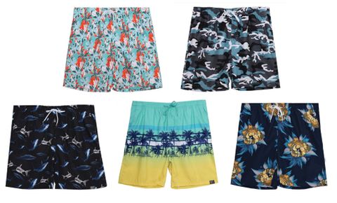 MEN'S SPORT SWIM TRUNKS W/LINER & POCKET S-XL ASST. DESIGNS