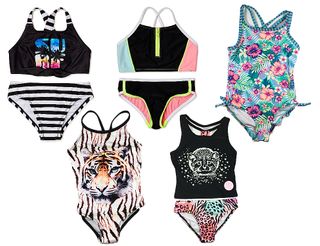 GIRL'S 1PC BATHING SUITS 4-6X ASST. COLORS & DESIGNS