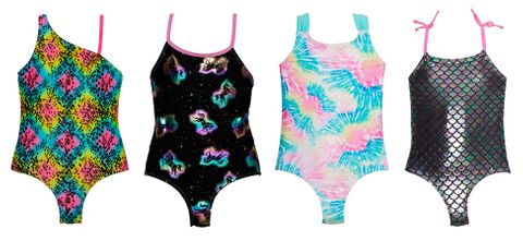 GIRL'S 1PC BATHING SUITS 4-6X ASST. COLORS & DESIGNS