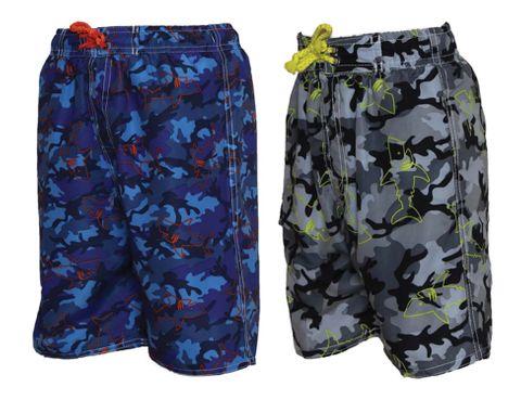 BOY'S QUICK DRY MULTI PRINT SWIM TRUNKS M-XL ASST. DESIGNS