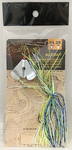1/4 OZ BAD RIVER BUZZBAIT BLUE/CHART/WHITE | Bishop Distributing, Inc.