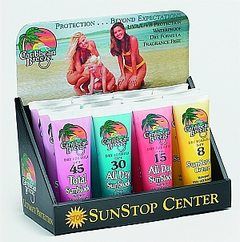 12 PC CARIBBEAN BREEZE SUNSCREEN COUNTERTOP DISPLAY