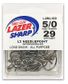 5/0 LAZER L2 NEEDLEPOINT OCTOPUS HOOK BLACK 29PK