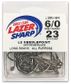 6/0 LAZER L2 NEEDLEPOINT OCTOPUS HOOK BLACK 23PK