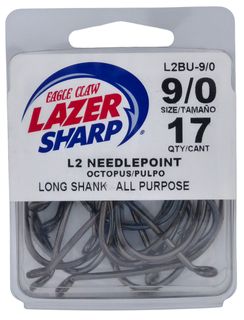9/0 LAZER L2 NEEDLEPOINT OCTOPUS HOOK BLACK