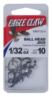 1/32 OZ BALL HEAD JIGS BLACK 10PK