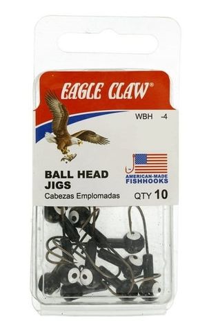 1/32 OZ BALL HEAD JIGS BLACK 10PK