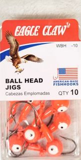 1/32 OZ BALL HEAD JIGS ORANGE 10PK