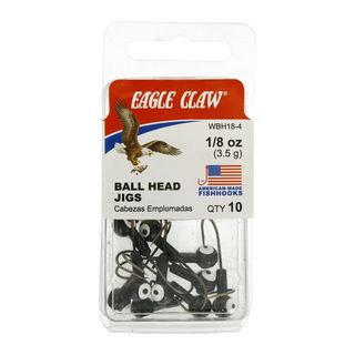 1/8 OZ BALL HEAD JIGS BLACK 10PK