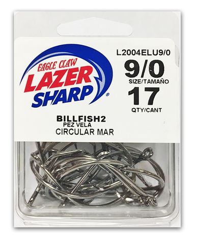 9/0 LAZER BILLFISH2 CIRCULAR HOOK BLACK 17PK