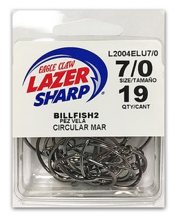 7/0 LAZER BILLFISH2 CIRCULAR HOOK BLACK 19PK