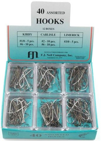 40 PC ASSORTED HOOKS  12PK/DISPLAY