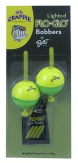 2-1/2" MR. CRAPPIE FLO-GLO LIGHTED SNAP-ON BOBBER 2PK